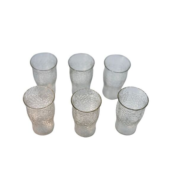 6 crackled glass mini glasses - Picture 3 of 6